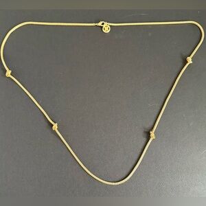 Vintage Givenchy 80’s Gold Tone Knot Station Necklace